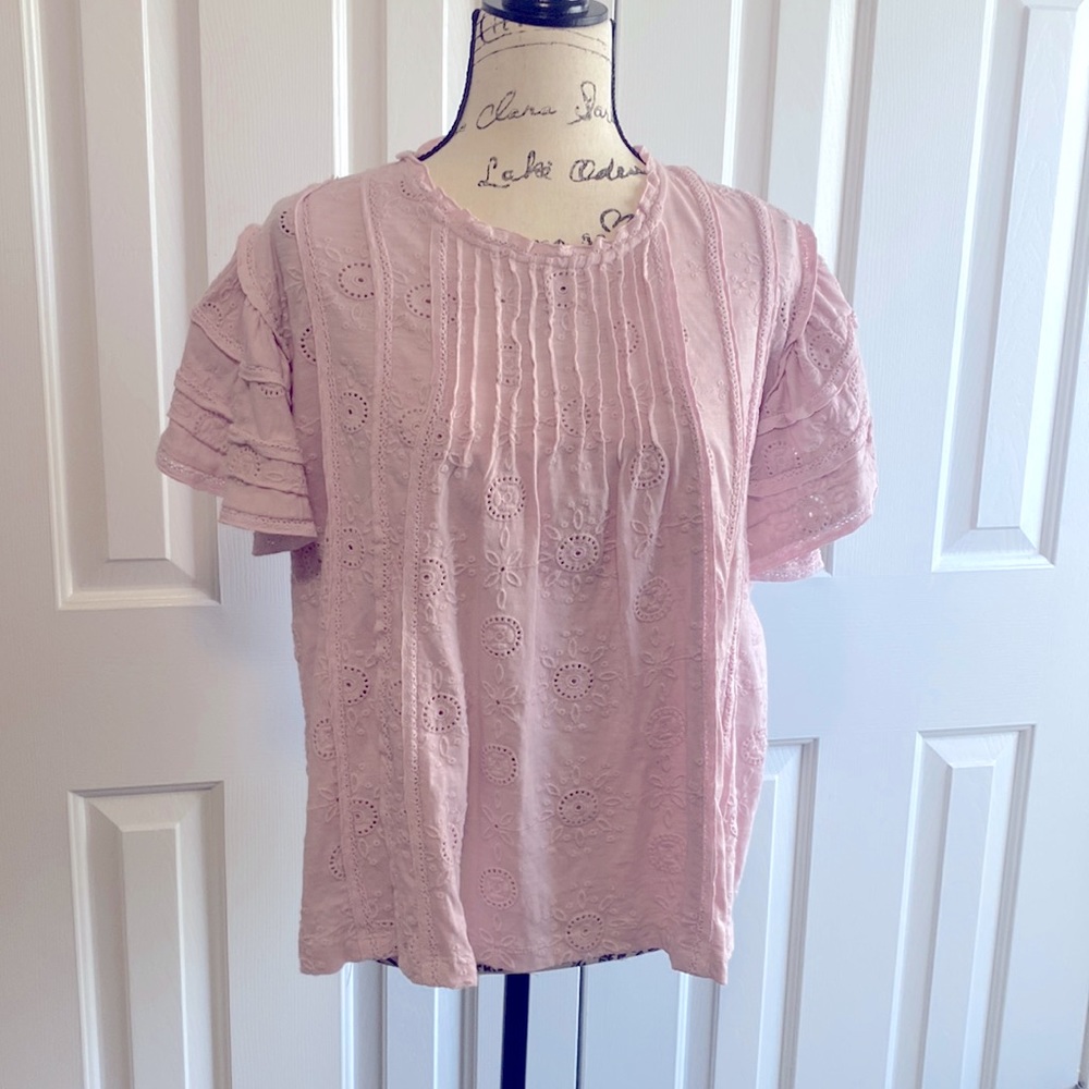 Anthropologie forever that girl flowing soft pink eyelet blouse from. Gorgeous